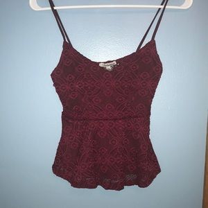 Maroon Lacey tank top